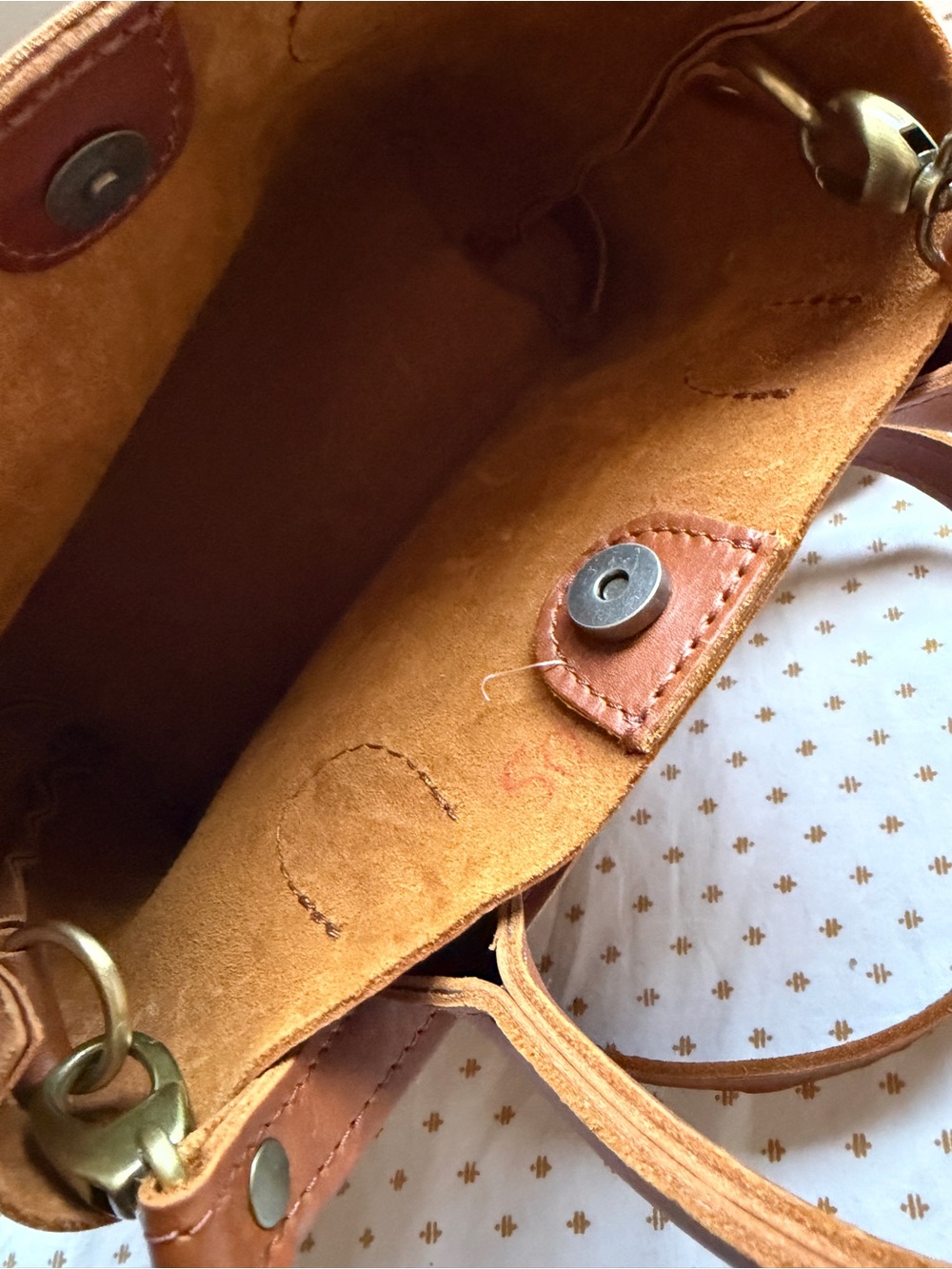 Portland Leather Goods Tote Crossbody Brown Mini - Picture 6 of 6